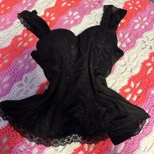 Elegant Black Lace Bustier